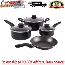 7 Piece Cookware Set Nonstick Coated Kitchen Pots And Pans Home Aqua Cooking New