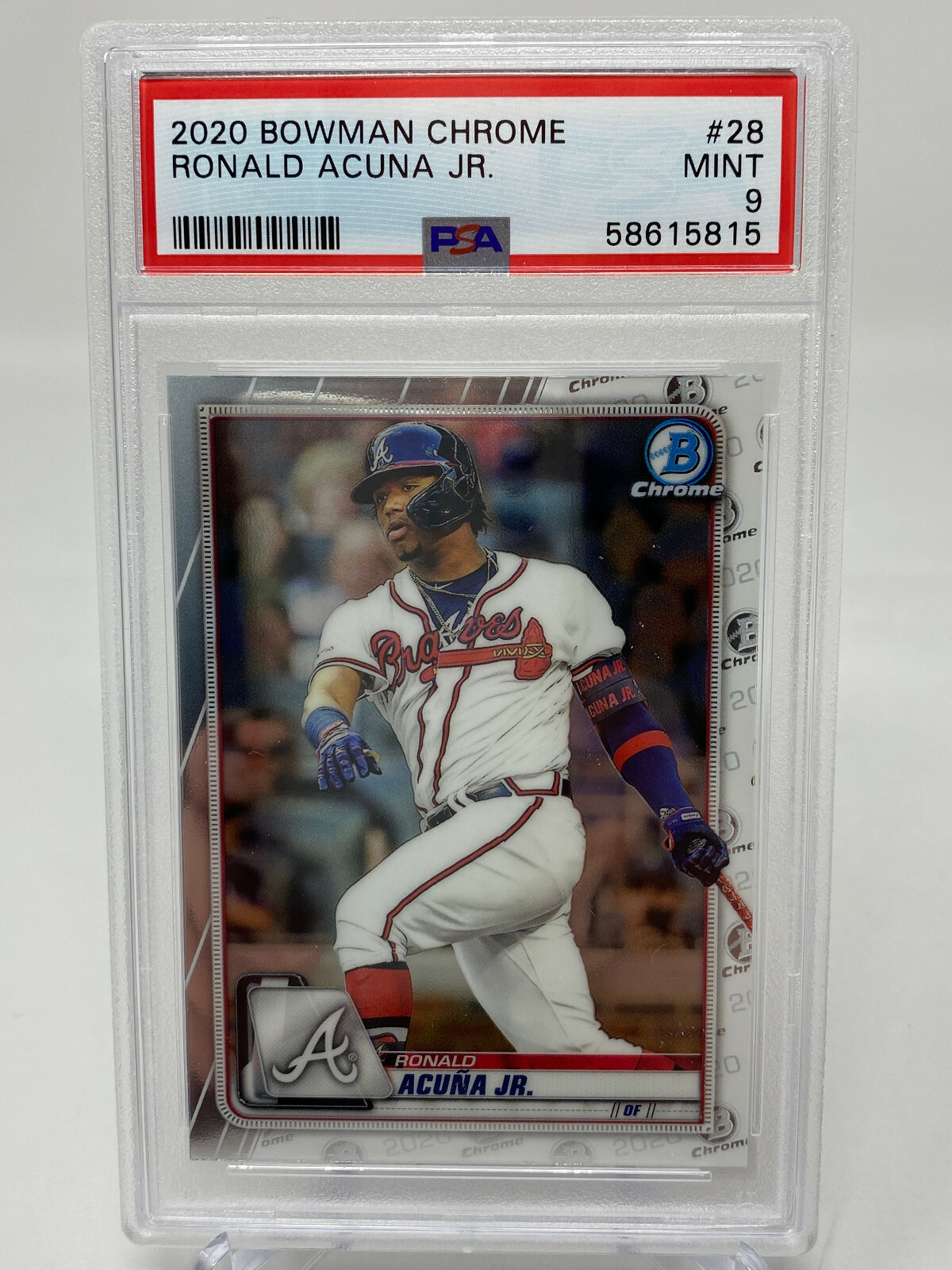 2020 Bowman Chrome #28 Ronald Acuna Jr.    PSA 9 view 3