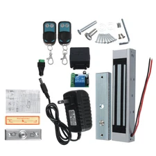 Electric Magnetic Lock Door Access Control System 2 Wireless Remote Controls Kit