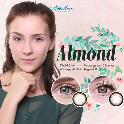 EOS Farbige Kontaktlinsen mit Stärke big eyes braun choco Almond circle lens