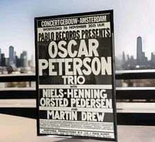 Oscar Peterson Trio 1975 Amsterdam Concert Poster 11 X 17 Framed