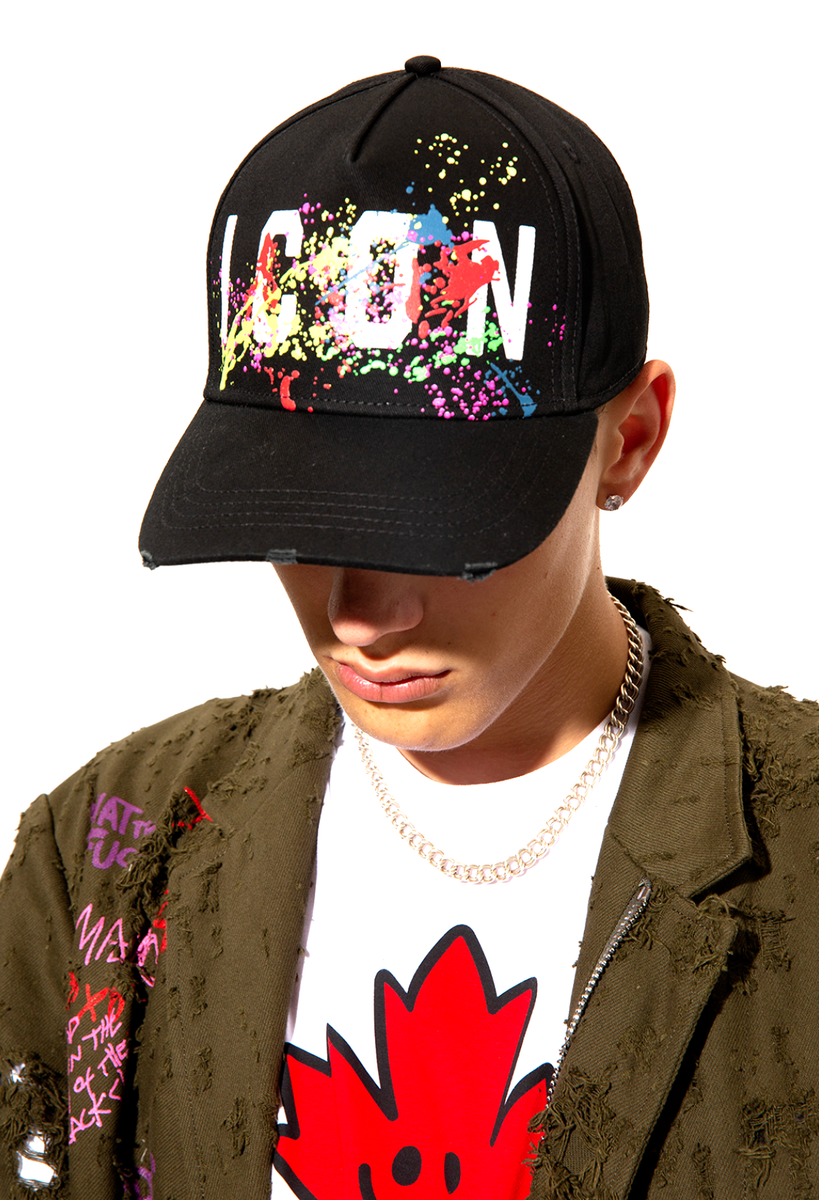 Dsquared2 Icon Splash Cap Baseballcap Paint-Splatter Kappe