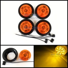 4 Amber 12 Led Light Trailer 2-12 Roundwpluggrommet Clearance Marker 2.5