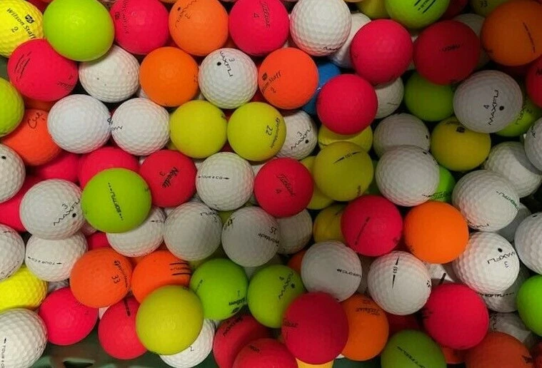 50 pelotas de golf AAAA-AAAAA casi como nuevas blancas mate amarillas rojas anaranjadas verdes  Foto 3 de 3