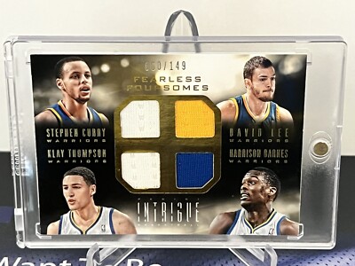 2014-15 Panini Intrigue Warriors Fearless Foursome Jersey Card #4 