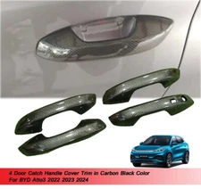 Carbon Black 4 Door Catch Handle Cover Trim Fit BYD Atto3 2022 2023 2024 