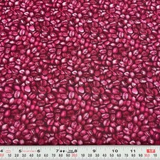 Coffee Time by Rose  Hubble Wine Color Coffee Beans Cotton by the HALF YARD