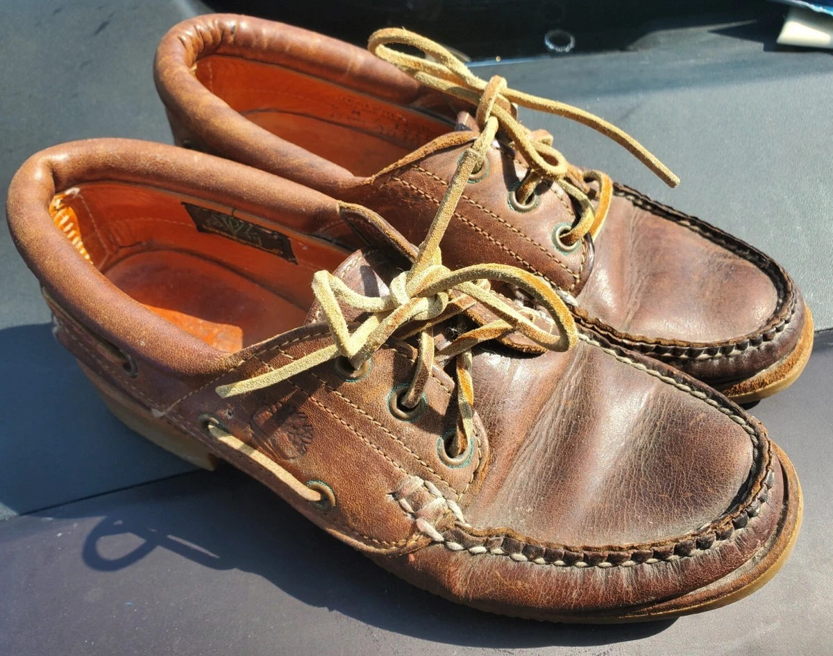 Timberland 3 Eye Classic Leather Boat Shoe Womens 6 M Made in USA 
