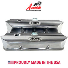 Ford Fe 390 Fe Tall Valve Covers Polished - Die-cast Aluminum - Ansen Usa