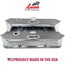 Ford FE 390 FE Tall Valve Covers Polished - Die-Cast Aluminum - Ansen USA