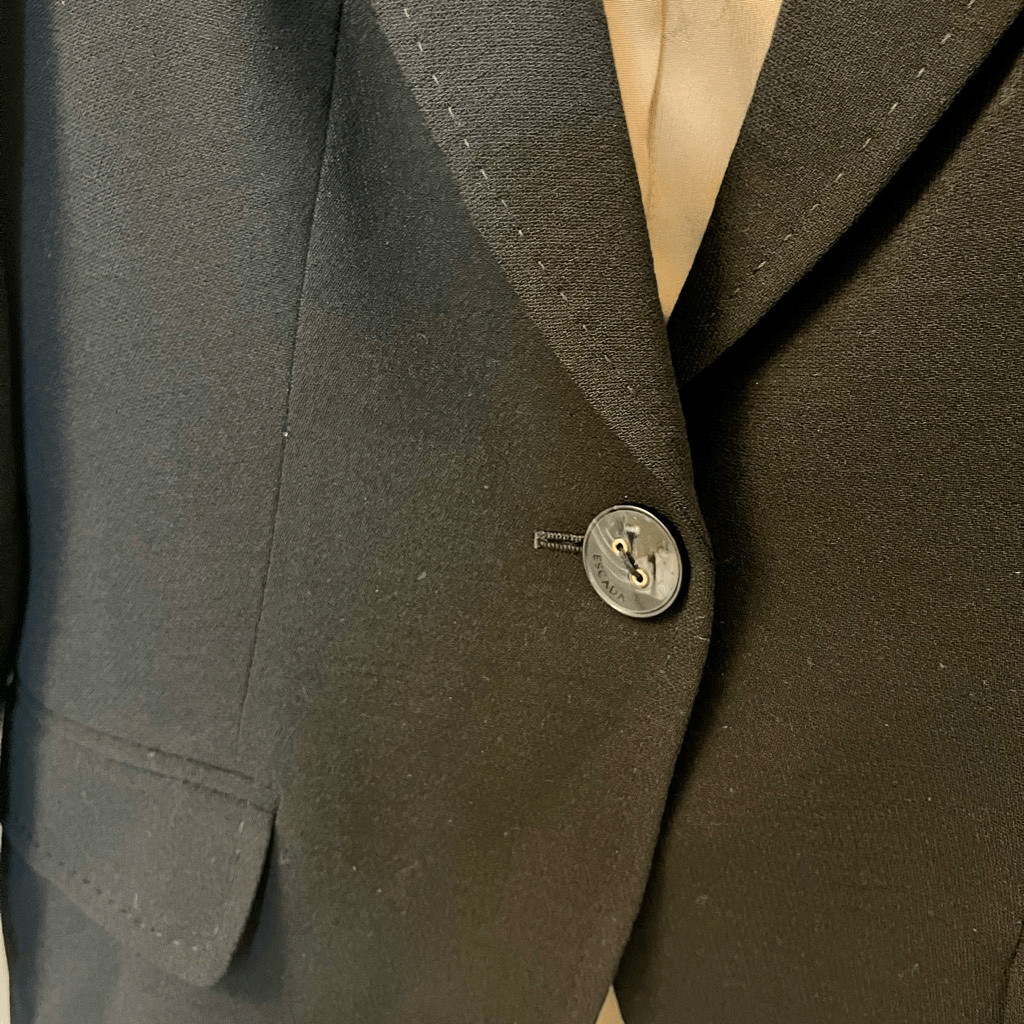Escada Virgin Wool Black Lining Button Jacket Bla… - image 3