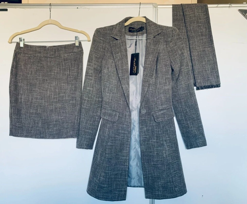 Falda 3 Piezas, Bufanda, Traje Chaqueta, XXSP-talla