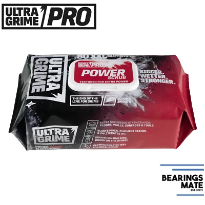 UltraGrime Pro Power Industrial Strength Wet Wipes XXL+ 80 Pack Alcohol Free NEW