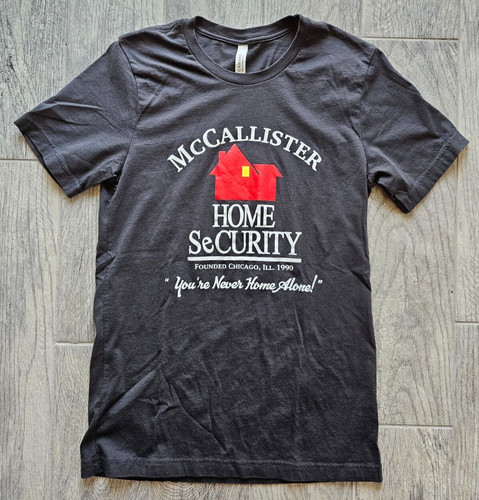 Men's McCallister Home Security Gray Graphic Shirt Sz Medium - Home Alone Movie