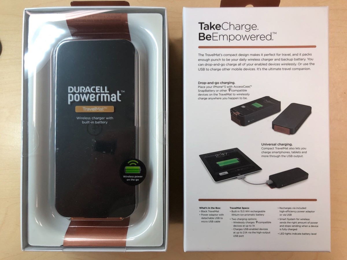 Duracell Powermat POWER BANK TravelMat Back-Up Battery/Wireless