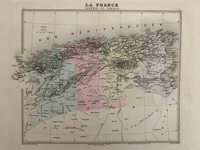 ALTE KARTE - ALGERIEN UND TUNESIEN - GRAVUREN - 1889