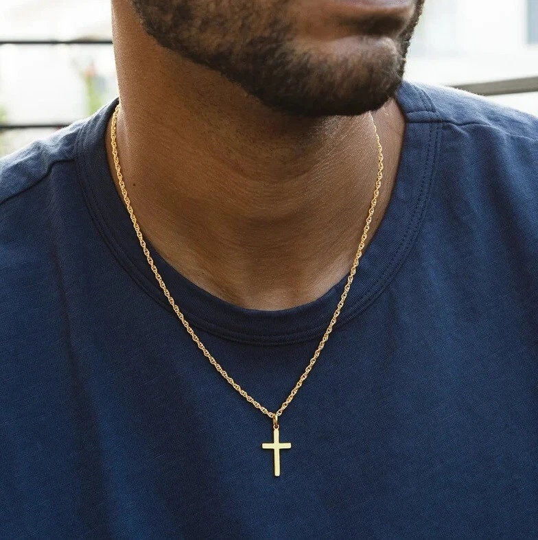Gold cross with diamonds mens discount