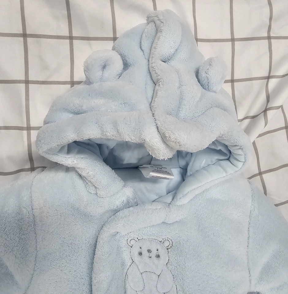 Absorba Bebé Traje de Nieve -0-3 Meses - Oso Azul - Capucha - Niño - Niña - Resistente Foto 4 de 4