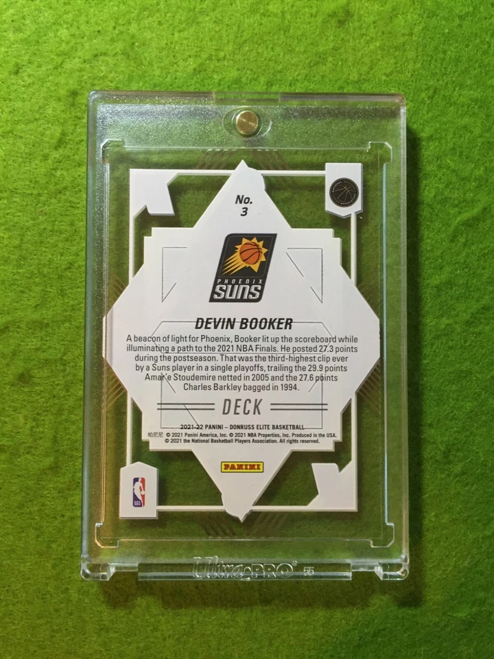 DEVIN BOOKER CLEAR CARD JERSEY #1 SUNS SP 2021-22 Panini Elite DECK Devin Booker - Image 2 of 4