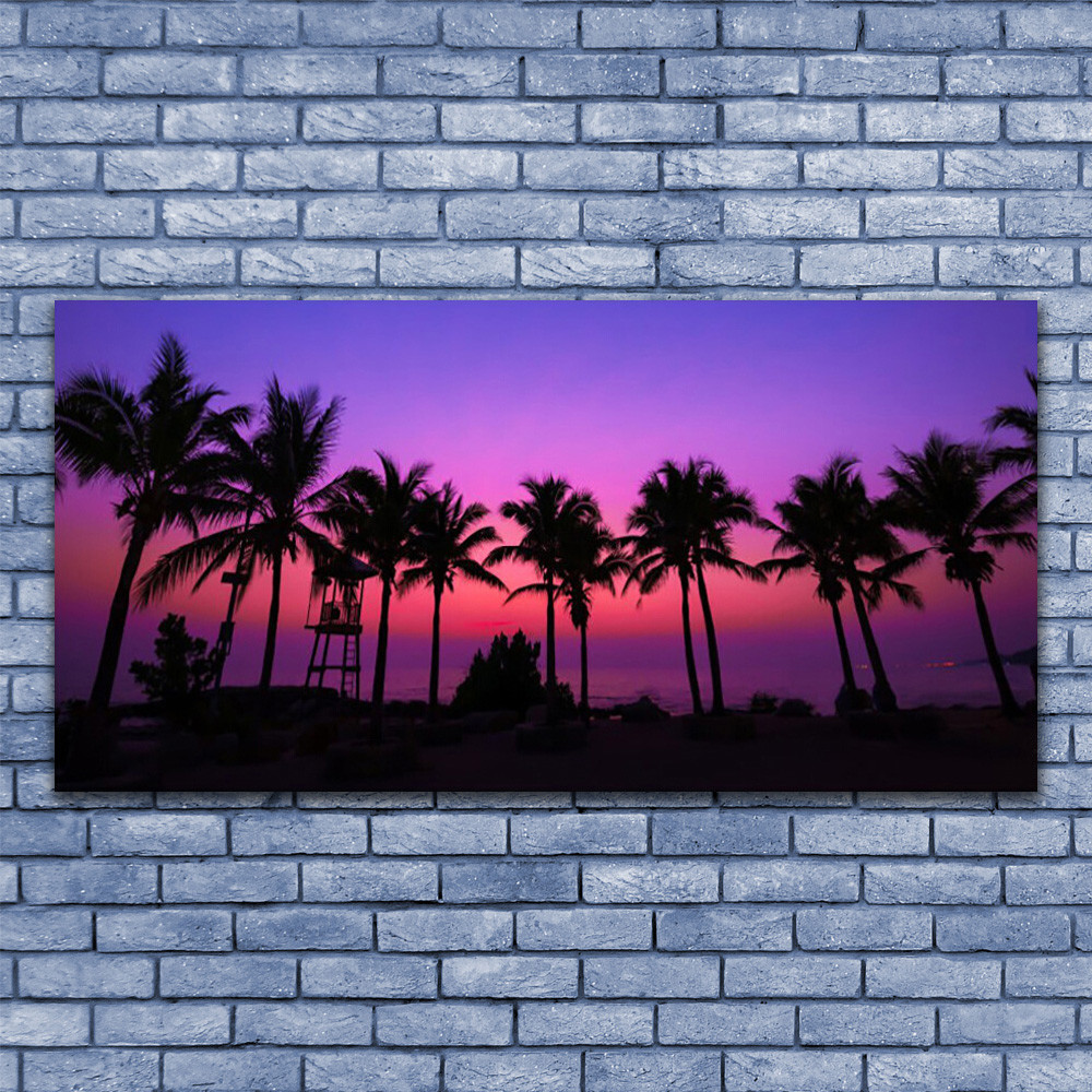 Grand tableau sur verre 140x70 paysage tropical pour illuminer une pièce sombre