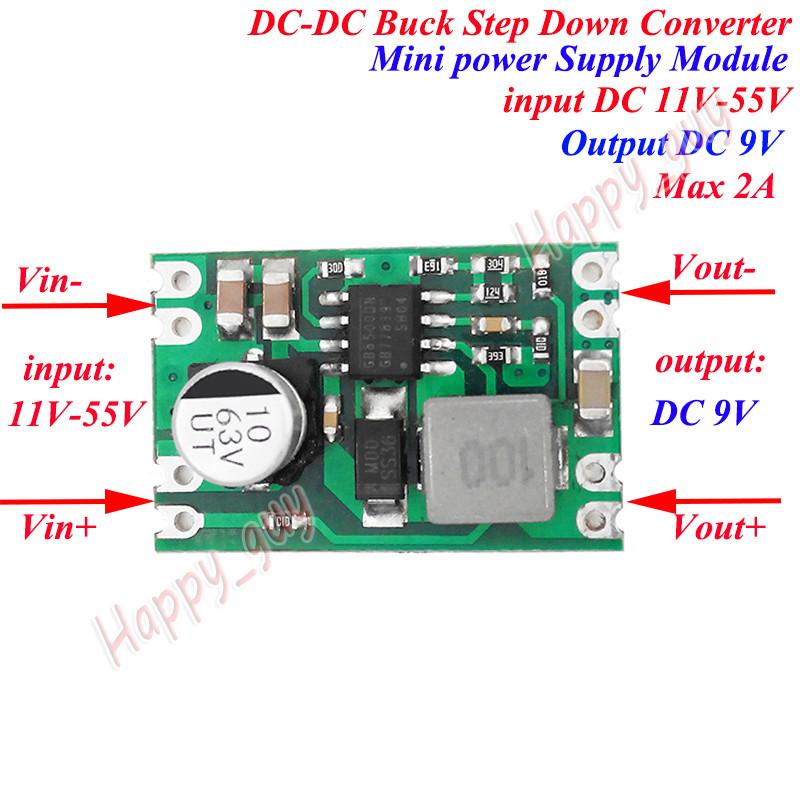 Convertitore Buck Regolabile DC-DC 12-90V A 5/9/12/24/36/48V – Modulo Step-down, Nuovo