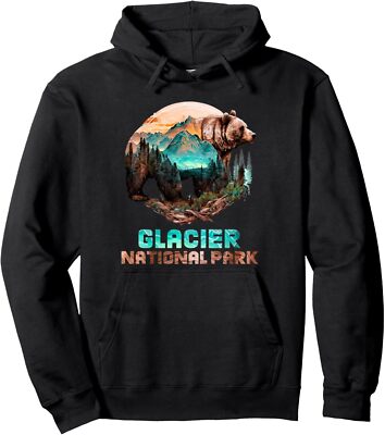 Glacier National Park Alaska Grizzly Bear Mountain Hike Pullover Hoodie