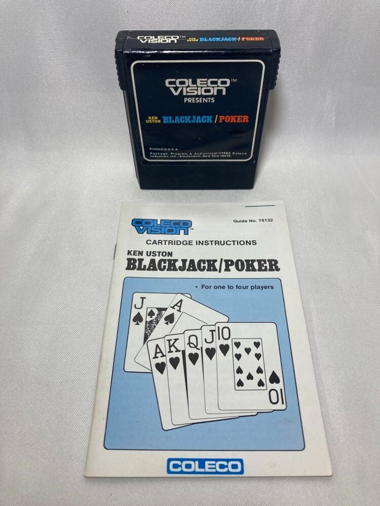 Ken Uston BlackjackPoker for ColecoVision Clean and Tested with Manual