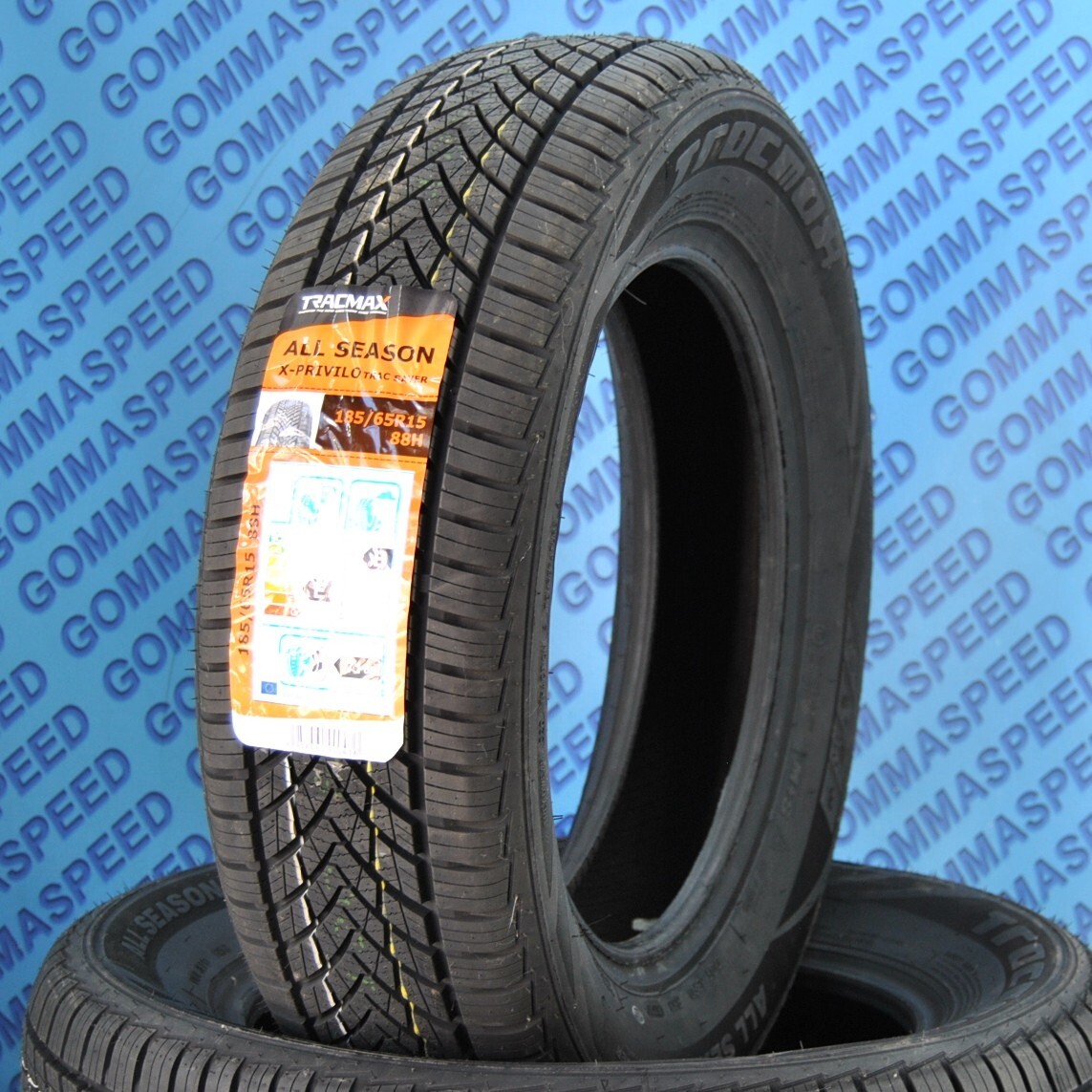 Treno completo 4 pneumatici 4 Stagioni M+S 185/65/15 88H Tracmax gomme allseason - Miniatura 2