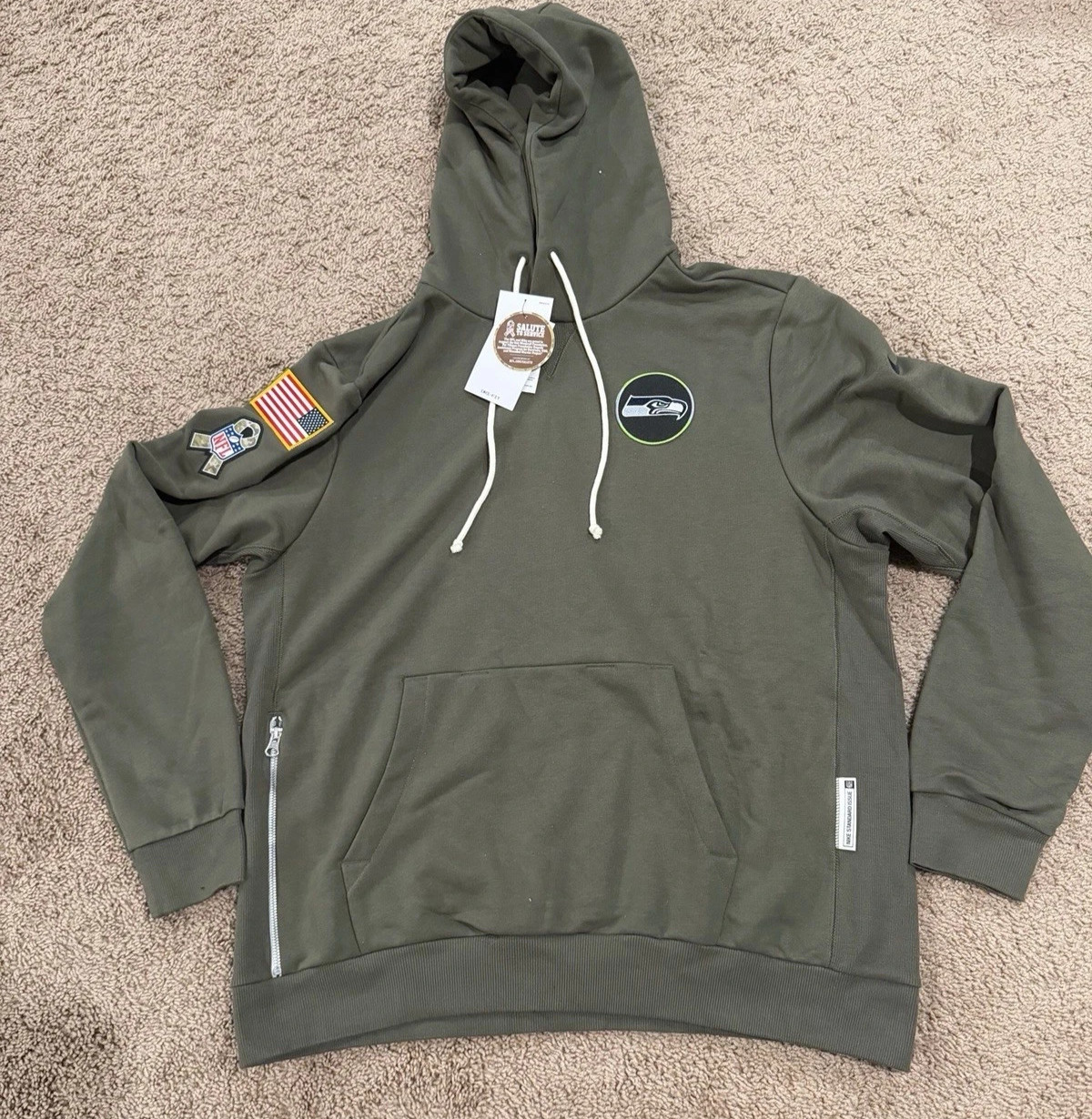 AUTHENTIC Nike Seattle Seahawks Salute to Service Hoodie NFL Standard Issue sz L