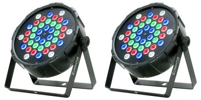 (2) American DJ Eliminator LP 42 RGBW 42 x 1 Watt LED DMX Par Wash Lights ADJ