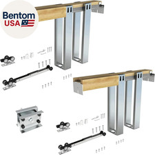 2 Set Pocket Door Frame Kits with 120LBS Two-Way Soft Close Mechanism, Easy to I