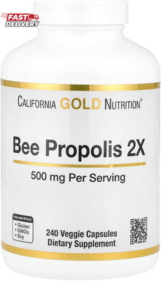 California Gold Nutrition Bee Propolis 2X Potency, Concentrated Extract 500 Mg,