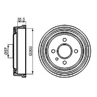2X Bremstrommel Hinten FüR Opel Astra T92 1.4 1.6 1.7 91 Bis 95 Bosch X16XEL 17D