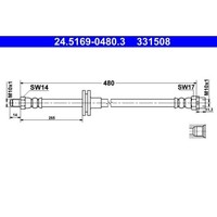 1X Bremsschlauch ATE 24.5169-0480.3 Passend FüR BMW