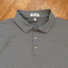 Peter Millar Performance Summer Comfort Polo Shirt XL Men  s Black Stripe Golf