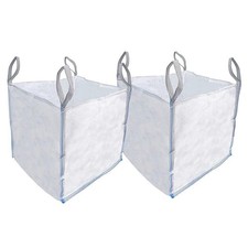 3 x FIBC Ton Bags Heavy Duty 85x85x85cm Industrial Woven White Builders Sacks