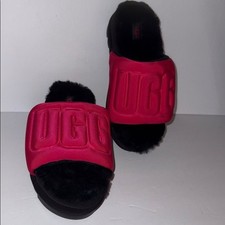 NWOT UGG 1131992 Maxi Graphic Slipper Black Raspberry Pink Women s Size 8