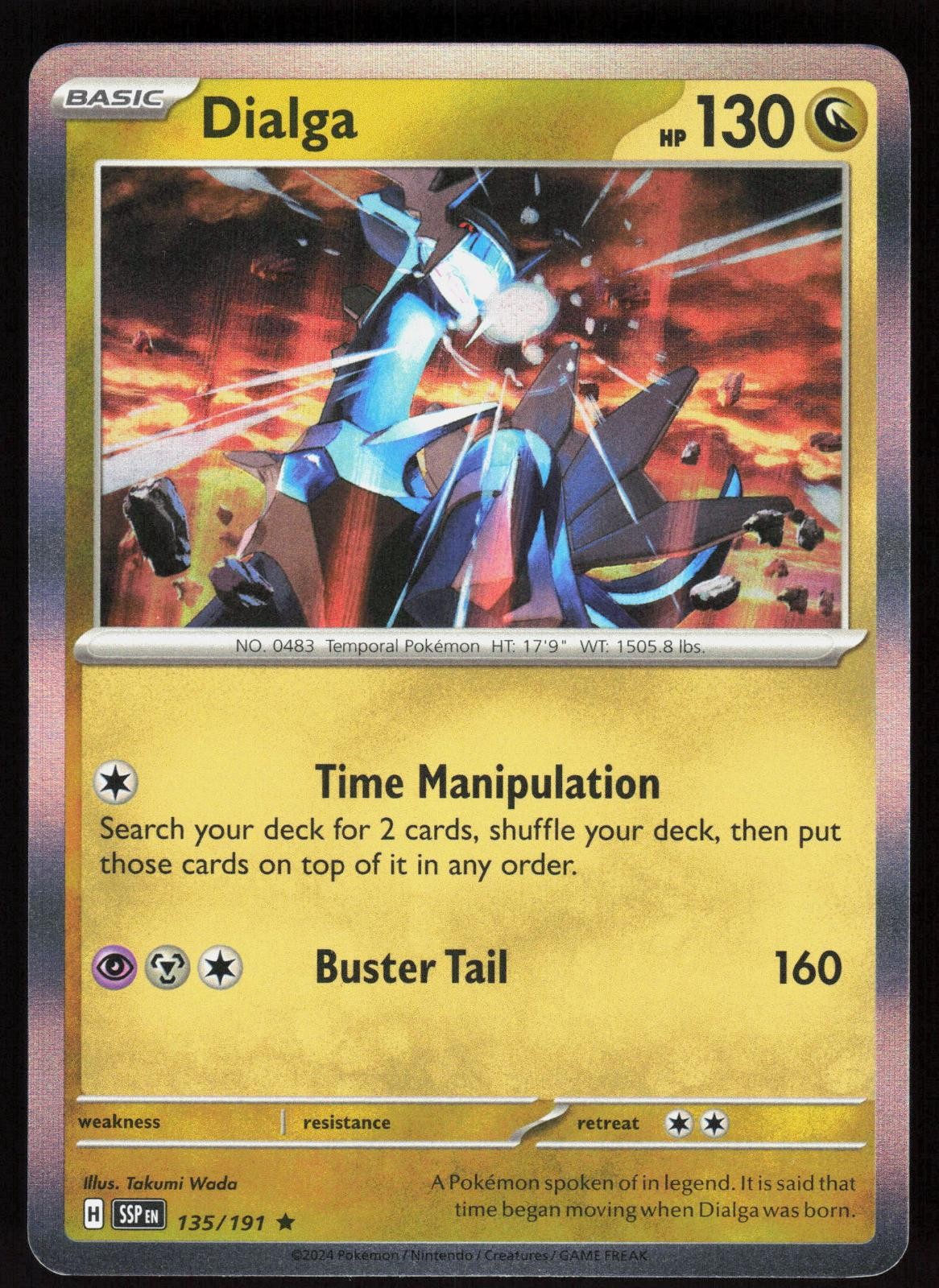 Dialga 135/191 Rare Surging Sparks Pokemon Holo Near Mint