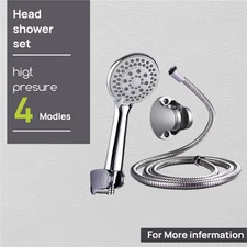 New 4 Model Spray Settings Handheld Shower Head Kit with 5ft Hose US