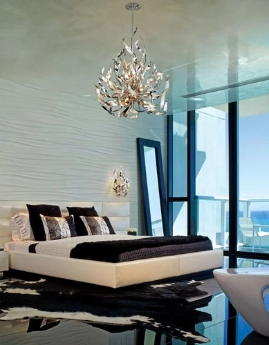 Corbett Lighting 154-49 Graffiti 9 Light 34"W Sputnik Chandelier - Silver - Picture 2 of 3