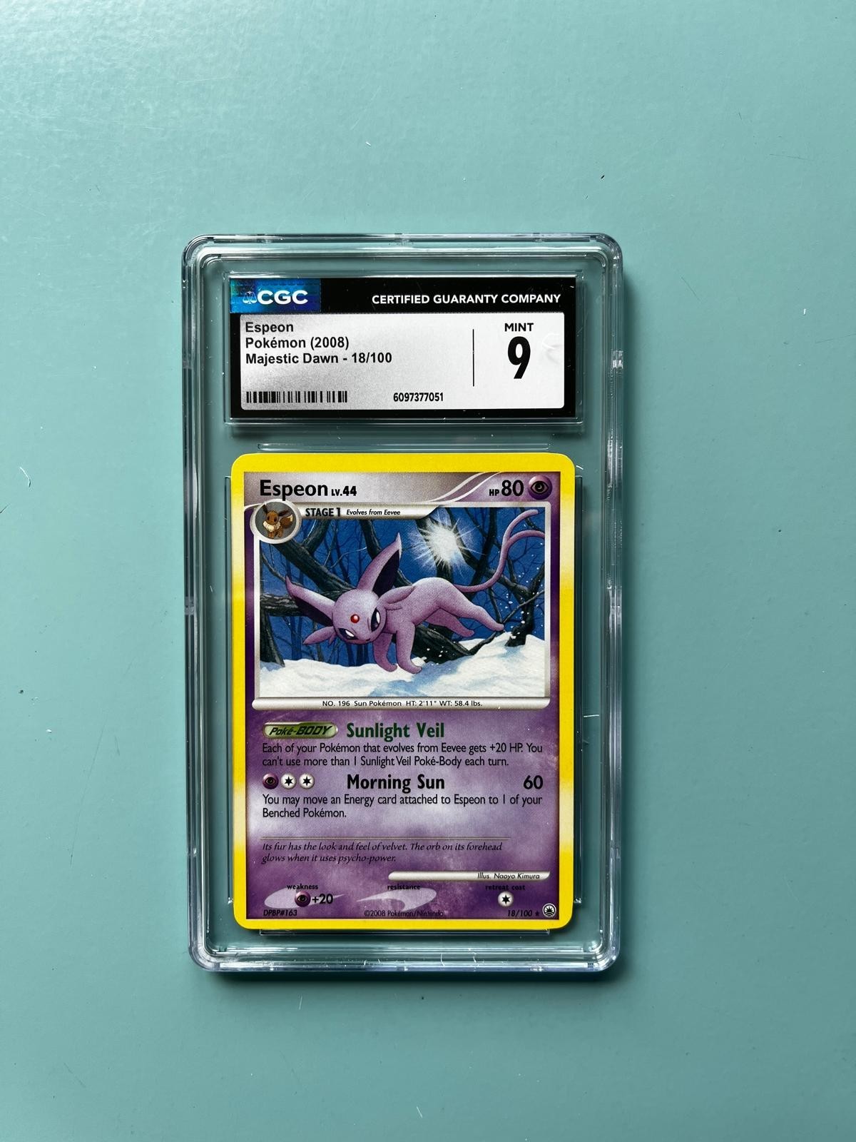 Pokémon Espeon 18/100 2008 Majestic Dawn Rare CGC 9