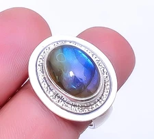 Labradorite - Madagascar Gemstone 925 Sterling Silver Jewelry Ring s.8 Sku55