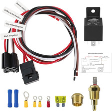 Electric Fan Relay Kit 40 AMP Automotive Relay Thermostat Switch Kit for Radiato