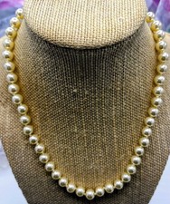 Faux Pearls Necklace Noted Between Pearls Length  18  Inch.