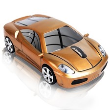 Gold Cool Sport Car Shape 2.4GHz Wireless Optical Mouse 1600 DPI 3 Buttons