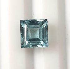 Natural Blue Aquamarine Santa Maria Faceted Square Cut Gemstone 6X6 mm 1.30 CTS