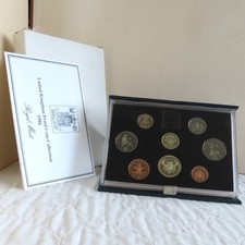 1986 UNITED KINGDOM ROYAL MINT 8 COIN PROOF SET - sealed/coa/outer