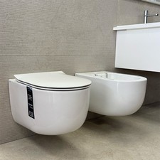 Set Sanitari Hatria Futura Sospesi WC Pure Vortex e Bidet con sedile SLIM rallen