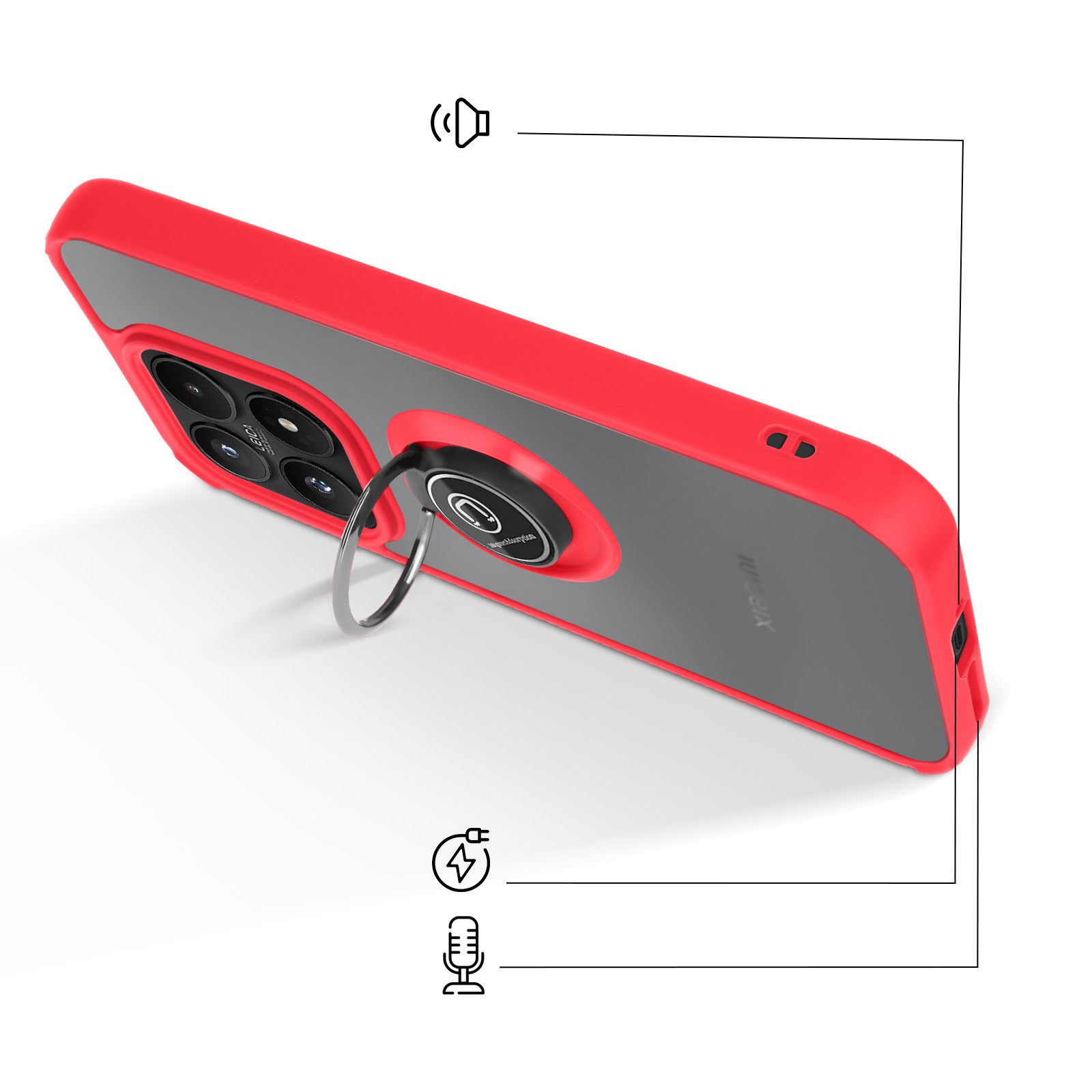 Coque Xiaomi 17 anti chute et anti rayure rouge de marque Avizar - 3