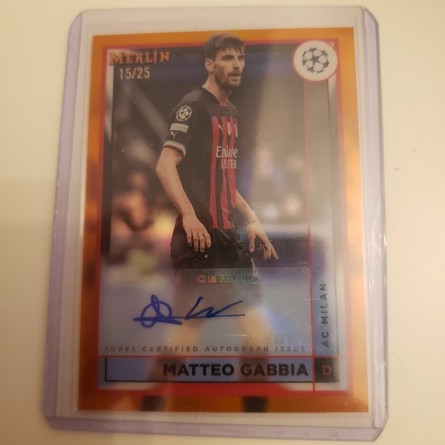 2022-23 Merlin UCC Matteo Gabbia Orange Auto 15/25 AC Milan